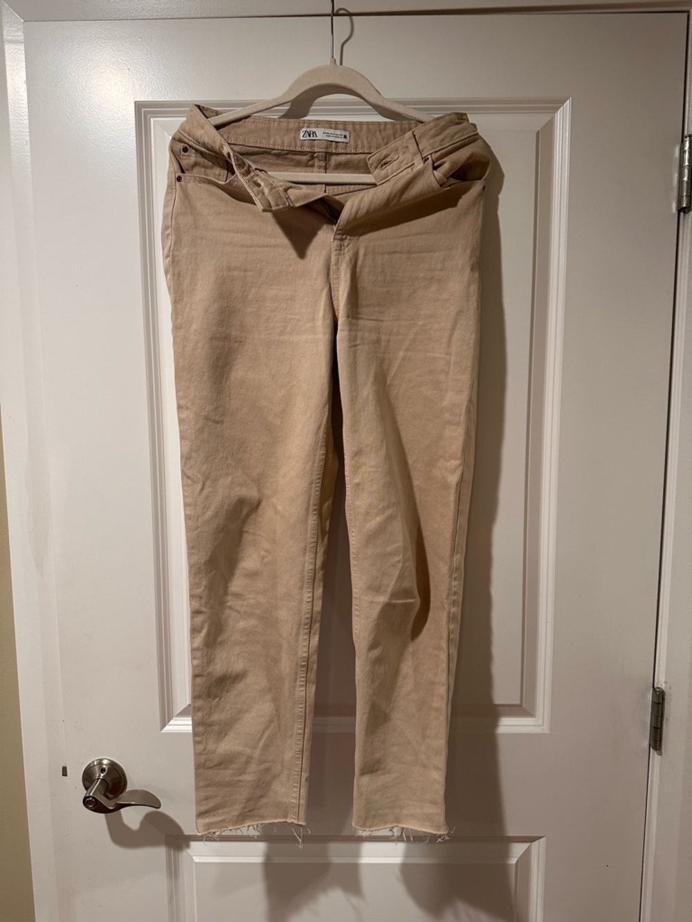 Zara Beige Straight-Leg Jean